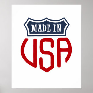 Made in USA Red, Blue and White poster