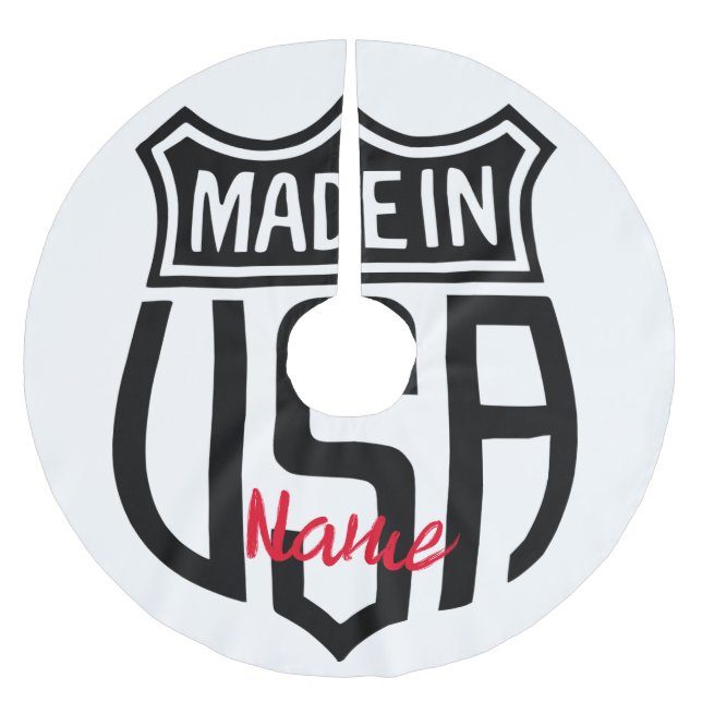 Made in USA Sign Thunder_Cove Julgransmatta Borstad Polyester (Framsidan)