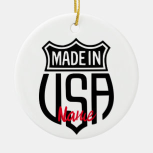 Made in USA Sign Thunder_Cove Julgransprydnad Keramik