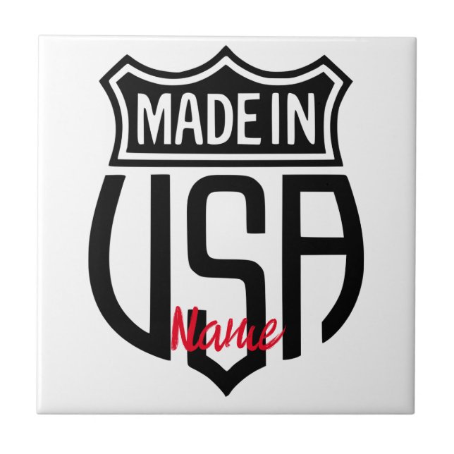 Made in USA Sign Thunder_Cove Kakelplatta (Framsidan)
