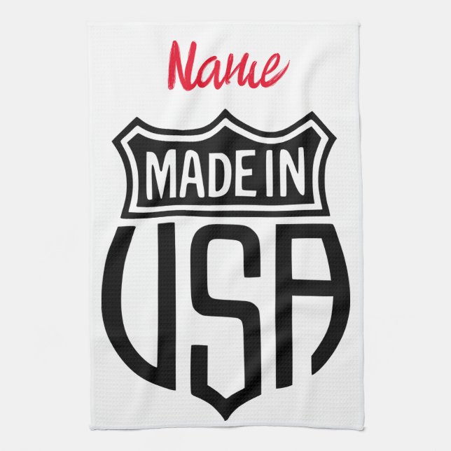 Made in USA Sign Thunder_Cove Kökshandduk (Vertikal)