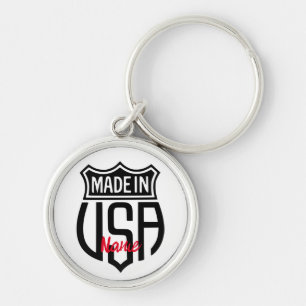 Made in USA Sign Thunder_Cove Rund Silverfärgad Nyckelring