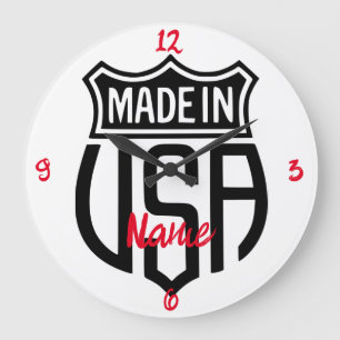 Made in USA Sign Thunder_Cove Stor Klocka