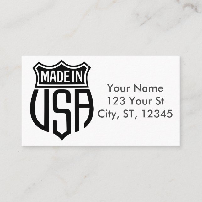 Made in USA Sign Thunder_Cove Visitkort (Framsida)