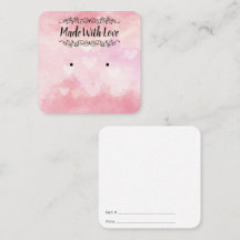 Made med Kärlek-avläsningskort, vattenfärgshjärsor