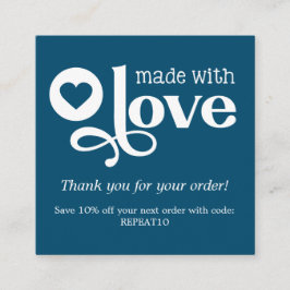 Made med Personligens Tack för Kärlek-ordning Fyrkantigt Visitkort