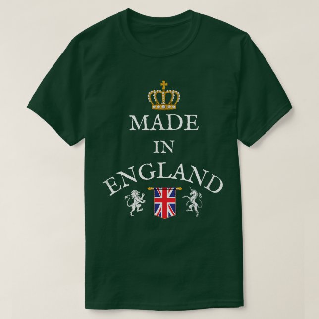 MADE N ENGLAND, WOMEN, MEN, ROYAL CROWN FLAG UNITE T SHIRT (Design framsida)