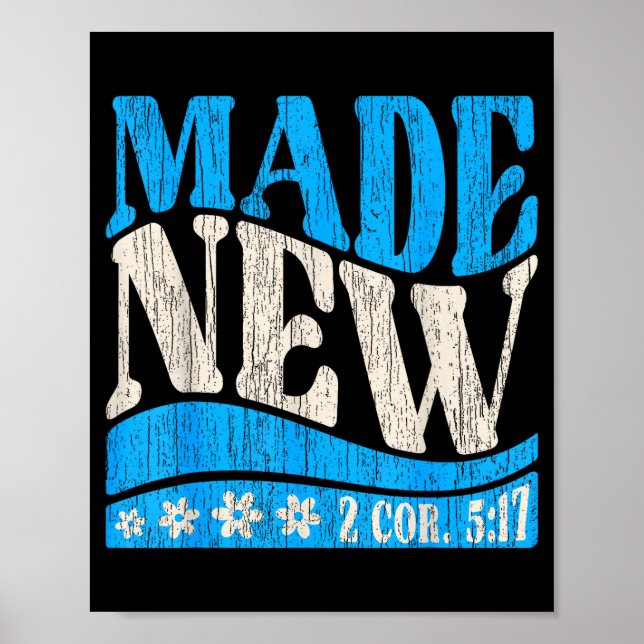 Made New Baptism Christian 2 Cor 5_17 Baptized Boy Poster (Framsidan)