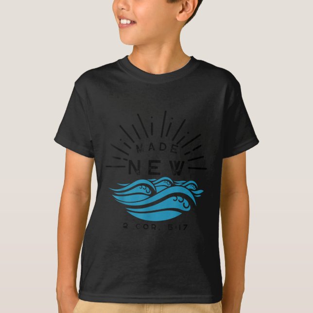 Made New Baptism With Water Splash 2 Corinthians 5 T Shirt (Framsida)