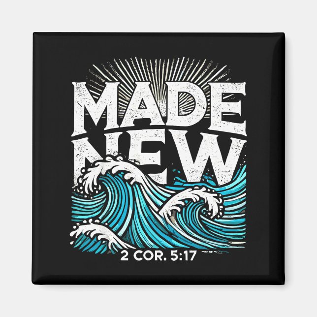 Made New Baptized Baptism  Magnet (Framsidan)