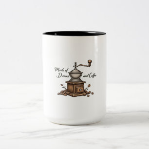 "Made of Dreams and Coffee" Two-Tone Mugg - kaffe