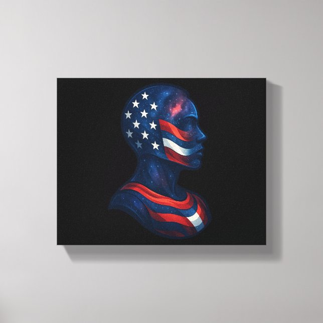 "Made of Stars & Rand" - Celestial American Canvastryck (Framsida)