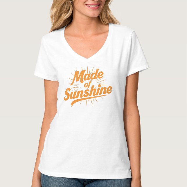 Made Of Sunshine Cute Summer Typography T Shirt (Framsida)