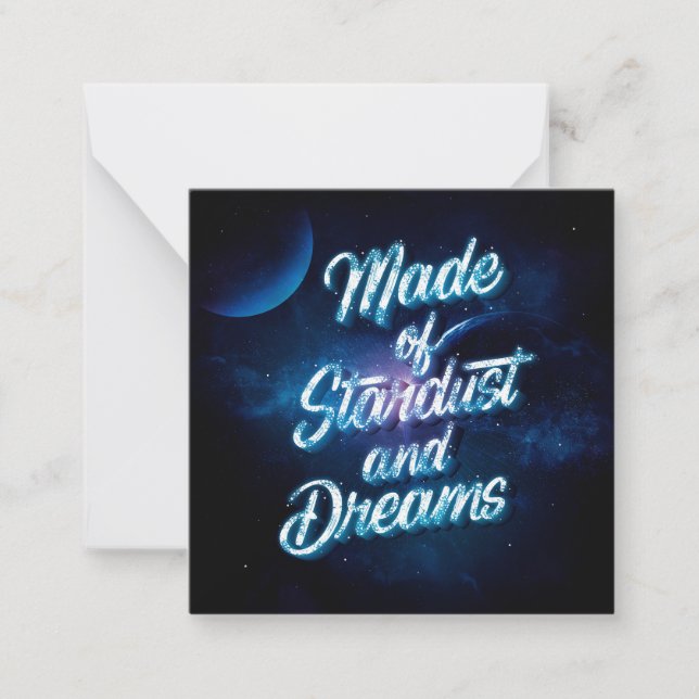 Made Stardust and Dreams Stationery Note Card Anteckningskort (Framsida)