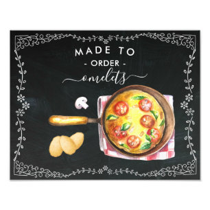 Made to order Omelets Chalkboard Sign Fototryck