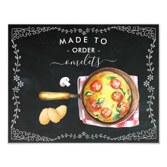 Made to order Omelets Chalkboard Sign Fototryck (Framsidan)