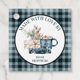 "made with Kärlek by" Teal Blue-julmat Gåvor Etiketter