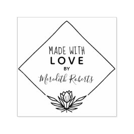 made with Kärlek Personlig Lotus Flower Ram Självfärgande Stämpel