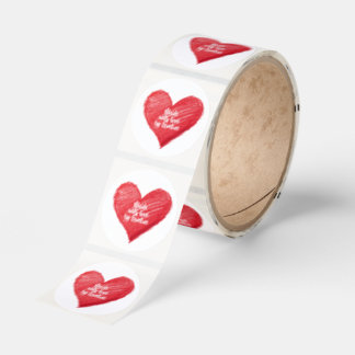 Made with love by X, Custom Heart Runt Klistermärke