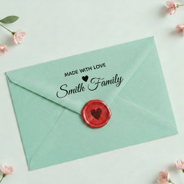 Made With Love Family Name Custom Label Stamp Självfärgande Stämpel