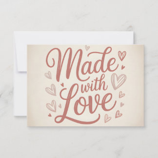 Made with Love Insert Thank You Card Tack Kort