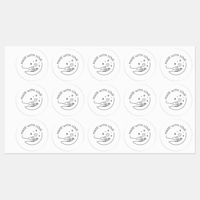 Made with love klistermärke (Ark)