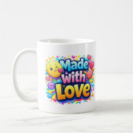 Made with Love – Minimalist Heart Typography Kaffemugg
