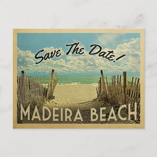 Madeira Beach Spara Datum Vintage Marin- Meddelande Vykort (Framsida)