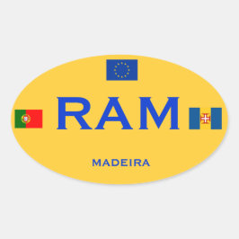 Madeira - European-Stil Bumper Sticker Ovalt Klistermärke