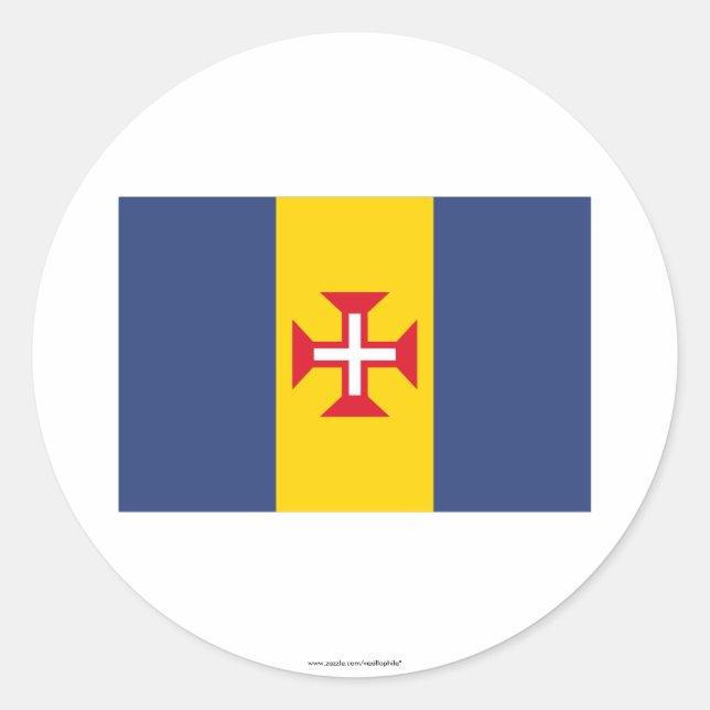 Madeira Flagga Runt Klistermärke (Framsida)