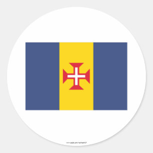 Madeira flagga runt klistermärke