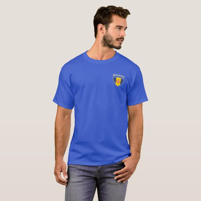 Madeira Flagga Shield T-Shirt (Hel framsida)