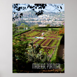 Madeira Funchal Botaniska trädgården Portugal Poster