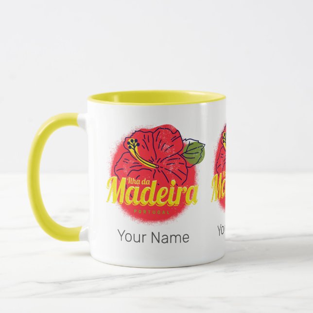 Madeira Hibiscus Flower Island Portugal Souvenir Mugg (Vänster)