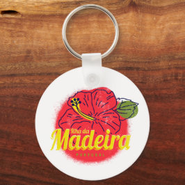 Madeira Hibiscus Flower Island Portugal Souvenir Nyckelring