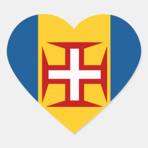 madeira hjärtformat klistermärke