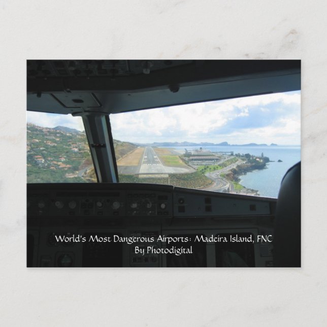 Madeira ö, världs farligaste flygplatsar… vykort (Framsida)