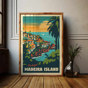 Madeira öns reseposter Vintage väggkonst