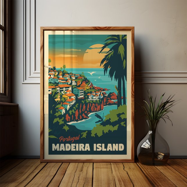 Madeira öns reseposter Vintage väggkonst (Skapare uppladdad)