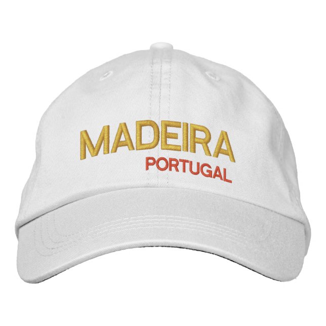 Madeira* Portugal Hat Broderad Keps (Framsida)