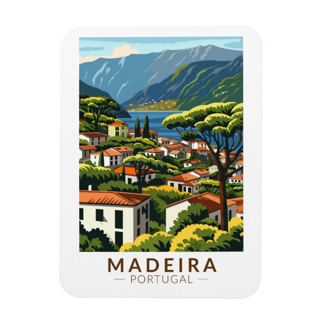 Madeira Portugal Island Travel Art Vintage Magnet (Vertikal)