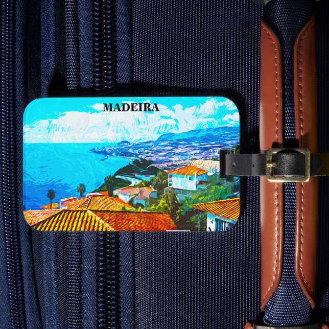 Madeira Portugal Panorama View Illustration Bagagebricka (Framsida Insitu 4)