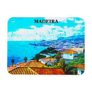 Madeira Portugal Panorama View Illustration Magnet