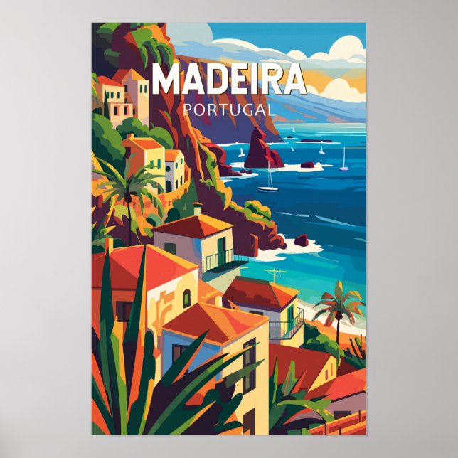 Madeira Portugal Resa Konst Vintage Poster (Framsidan)