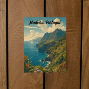 Madeira Portugal Retro Resminnen Souvenir Vykort