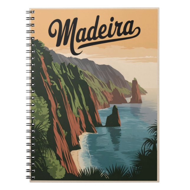 Madeira Portugal Vintage Anteckningsbok (Framsidan)