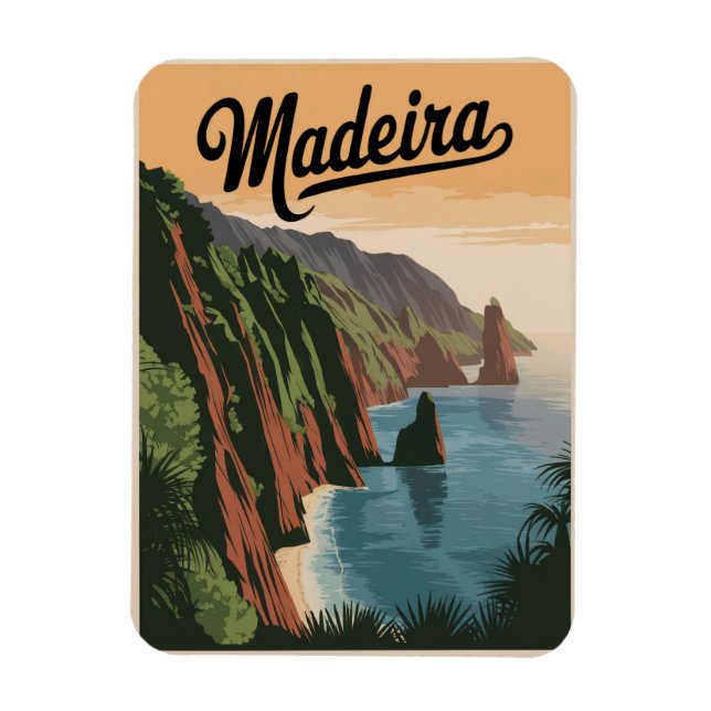 Madeira Portugal Vintage Magnet (Vertikal)