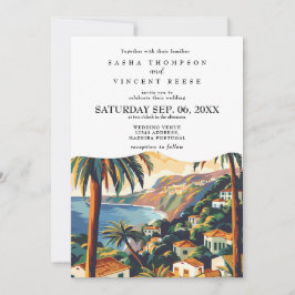 Madeira Portugal Wedding Invitation Retro Inbjudningar