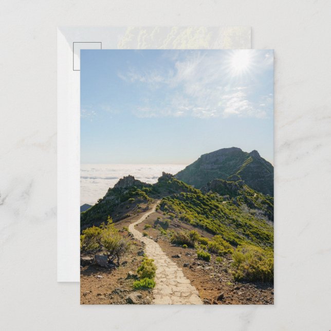 Madeira PR 1.2 hike to Pico Ruivo Vykort (Fram/baksida)