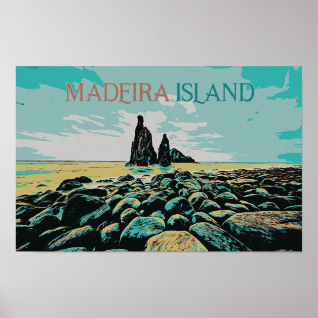 Madeira Ribeira da Janela-stranden, Portugal Poster (Framsidan)